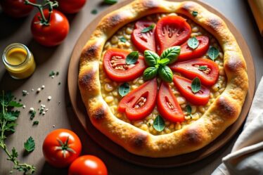 Délice Provençal : Tarte Savoureuse à la Moutarde, au Thon et aux Tomates Fondantes