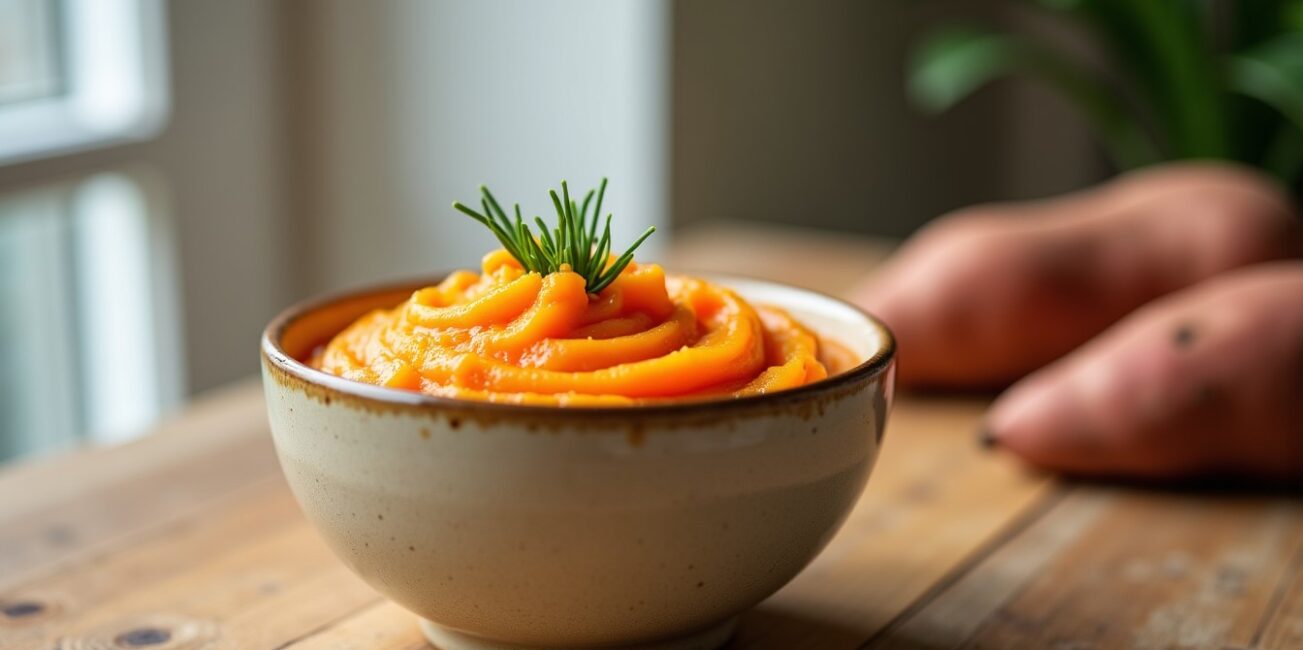 Délicieuse purée de patate douce express préparée au Thermomix