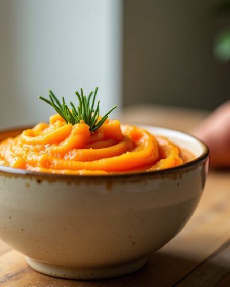 Délicieuse purée de patate douce express préparée au Thermomix