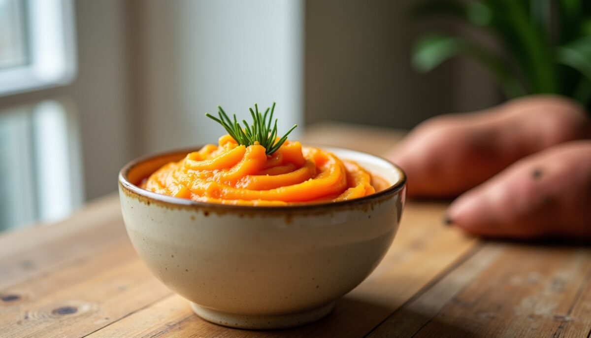 Délicieuse purée de patate douce express préparée au Thermomix